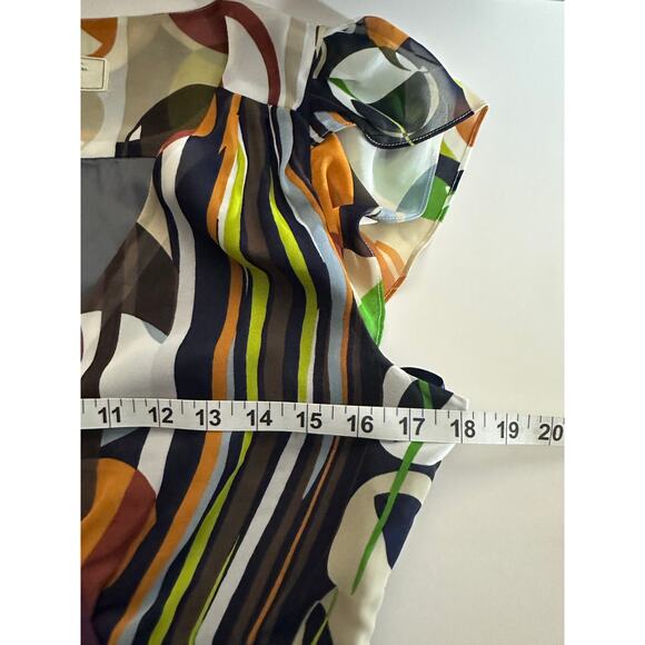 Anthropologie Moulinette Soeurs Sz 6 Abstract Geometric Faux Wrap Colorful Dress - Picture 5 of 14